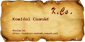 Komlósi Csanád névjegykártya